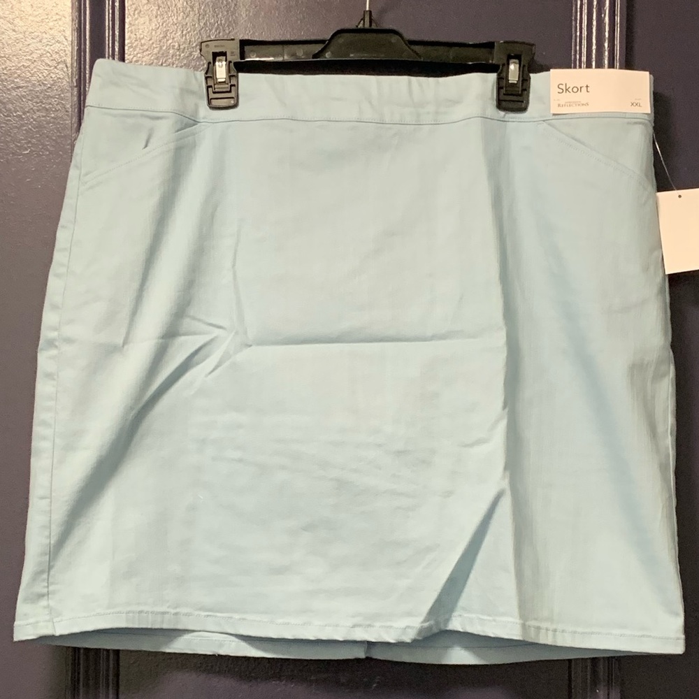 Northern Reflections Skort Denim Cotton Light Blue NWT